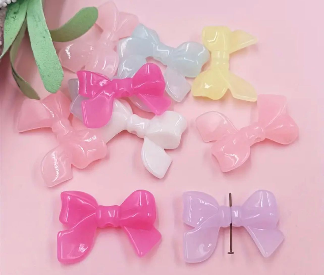 Acrylic Jelly Bow Beads - Pattern (7)