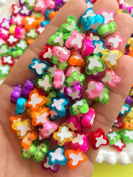 Mixed Color Acrylic Butterfly Beads