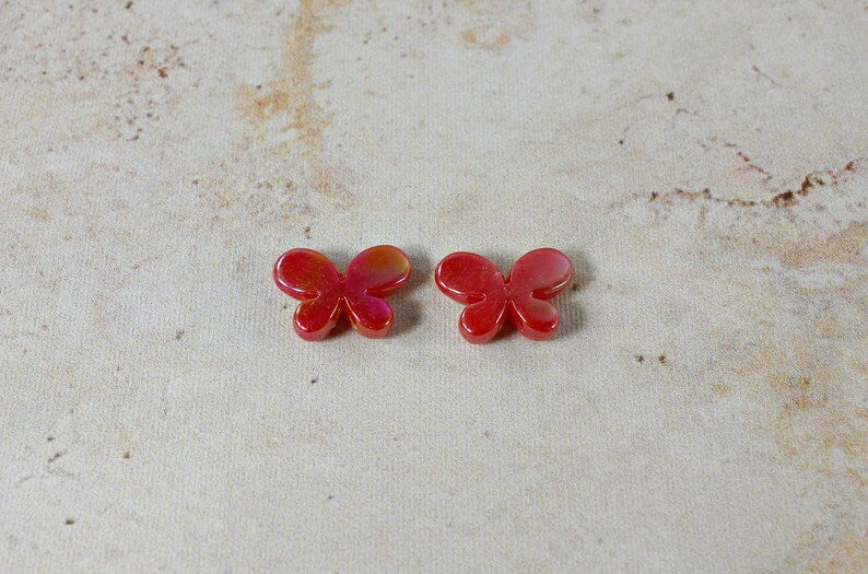 Acrylic AB Butterfly Beads