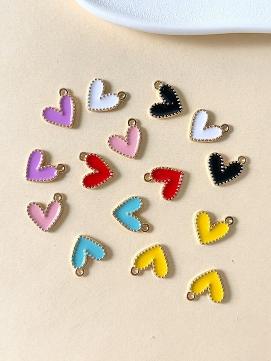 Mini Heart Enamel Charms