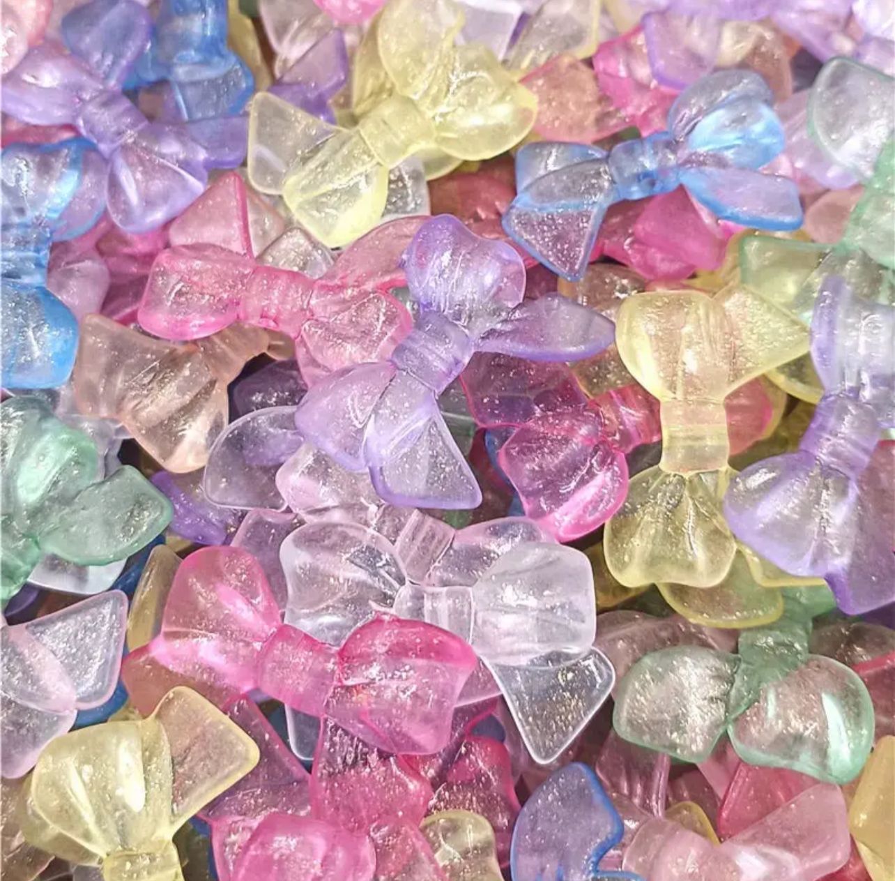 Acrylic Bow Knot Glitter Beads - Pattern (4)