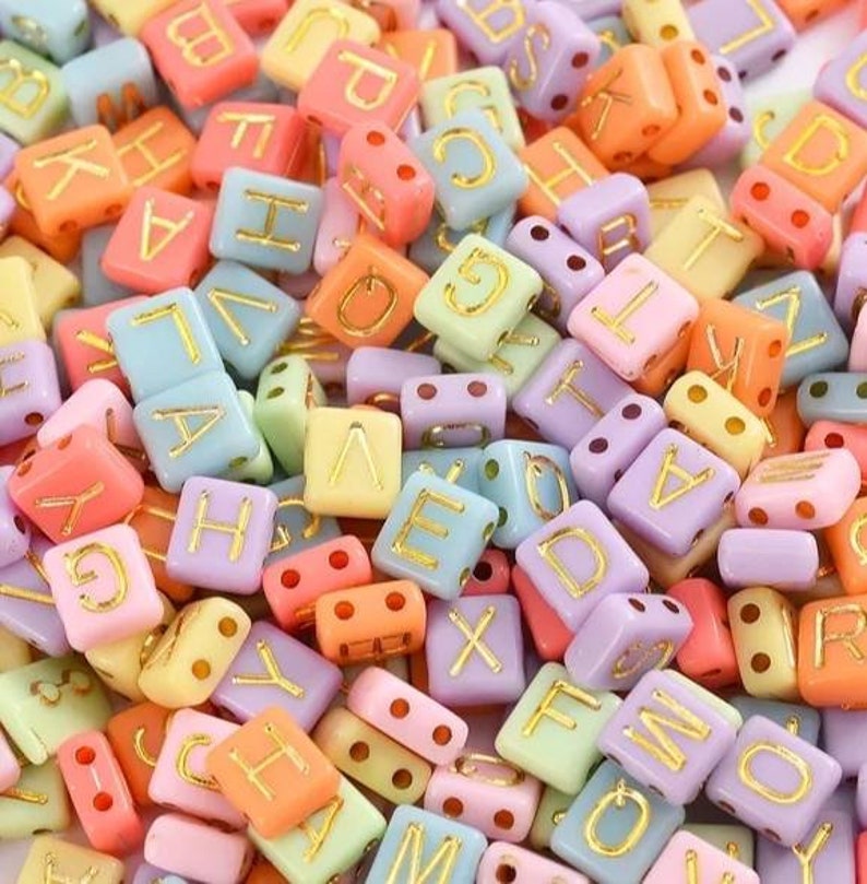 Colorful & Golden Tile Letter Bead